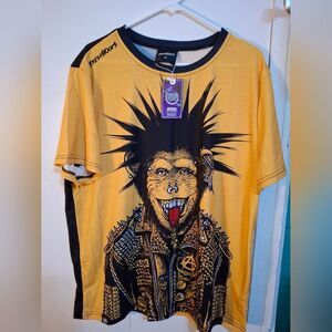 Fresh Yellow Short Sleeve Tee with Artistic Design (Mgs026)